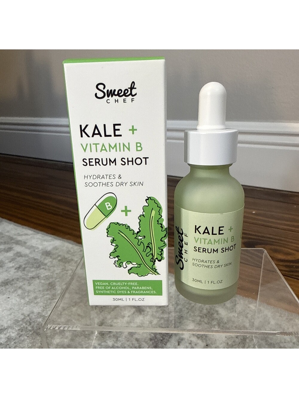 Sweet Chef Kale + Vitamin B Serum Shot Hydrates & Soothes Dry Skin 1 fl. oz.